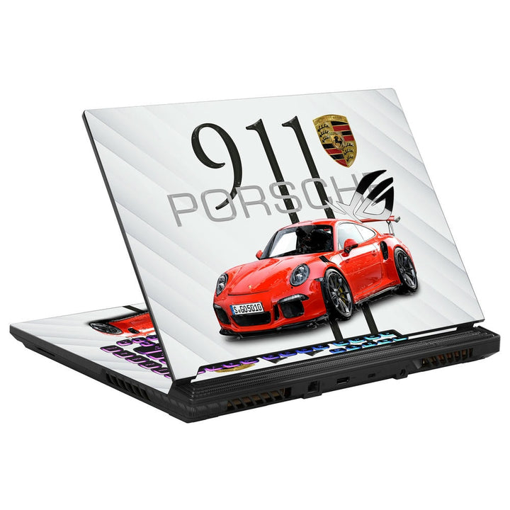 3D Embossed Laptop Skin - Porsche 911 Red Convertible