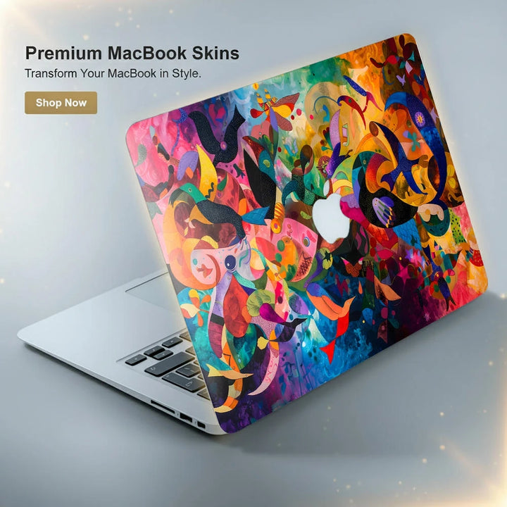 Multicolor Swirl Art Abstract Laptop Skin for MacBook | Buy Online Now ...