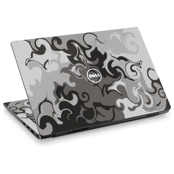 3M Material Textured Embossed Laptop Skin - Abstract Black White Marble Halftone