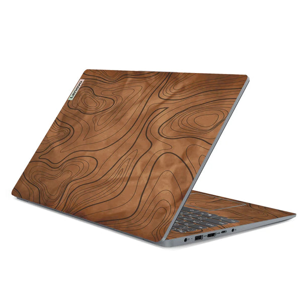 3M Material Textured Embossed Laptop Skin - Dark Natural Wood Grain Texture