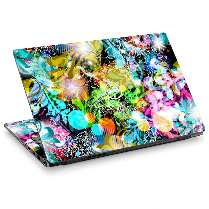 3M Material Textured Embossed Laptop Skin - Colorful Floral Bokeh Abstract