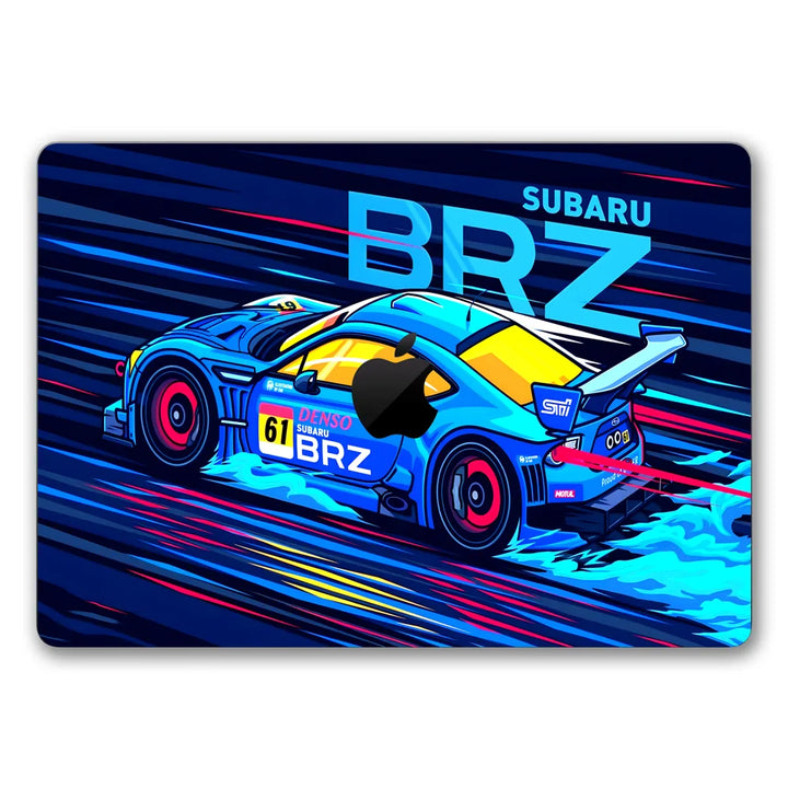 MacBook Laptop Skin - Subaru BRZ Red Neon Cyberpunk Car