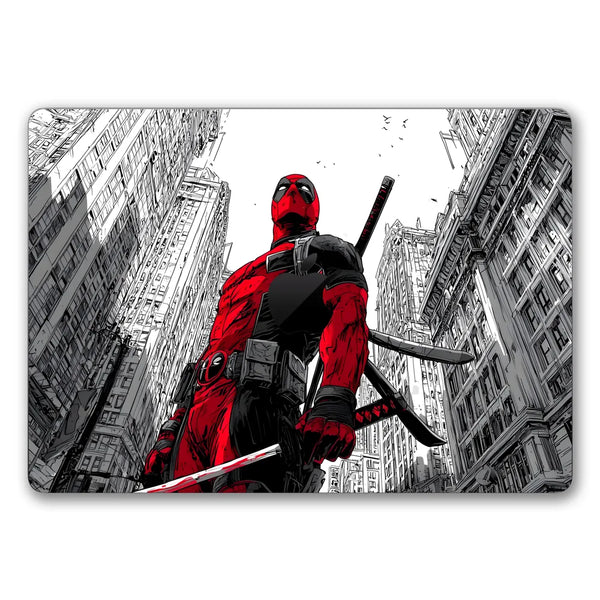 MacBook Laptop Skin - Deadpool City Rooftop Vector Art