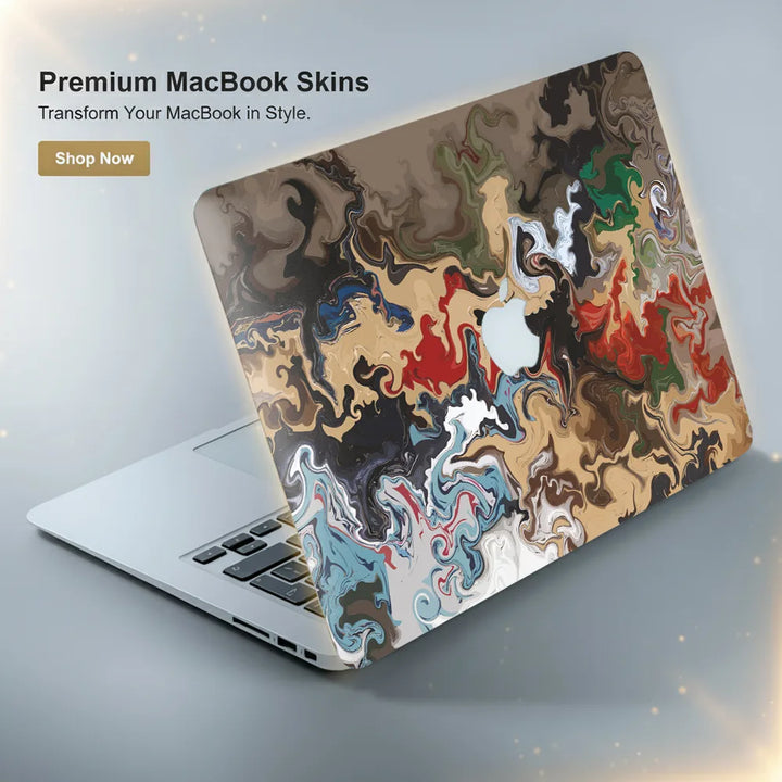 MacBook Laptop Skin - Earth Tone Marbling Abstract