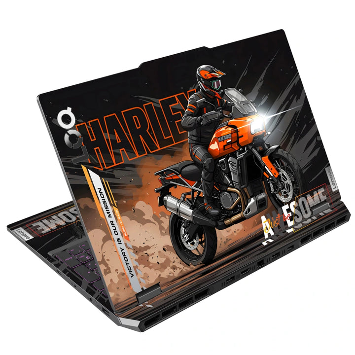 3M Material Textured Embossed Laptop Skin - Harley Davidson American Flag Eagle