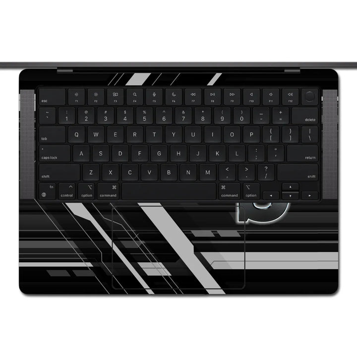 MacBook Laptop Skin - Abstract Grey Racing Arrow Stripes
