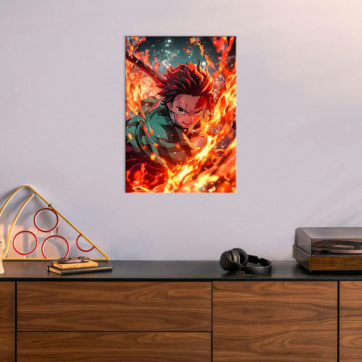 Metal Poster - Anime Tanjiro Kamado - Hinokami Kagura