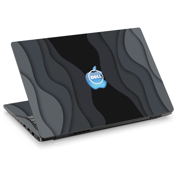 3M Material Textured Embossed Laptop Skin - Apple Blue Glow Paper Cutout