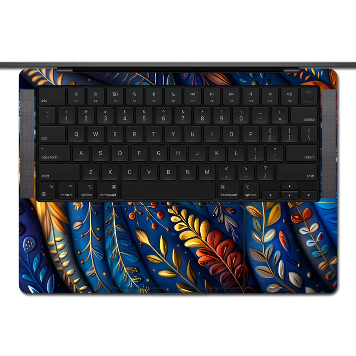 MacBook Laptop Skin - Abstract Gold Feather Pattern