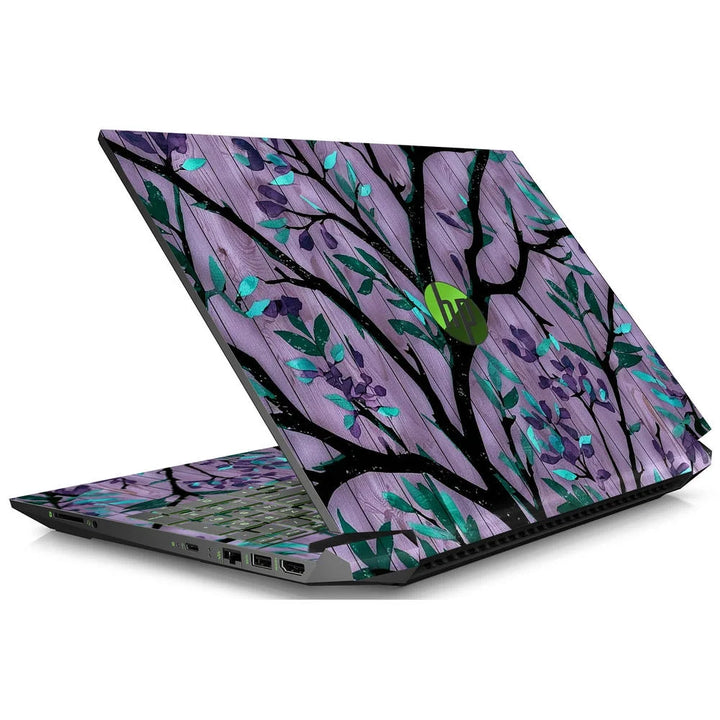 3D Embossed Laptop Skin - Purple Floral Branch Art