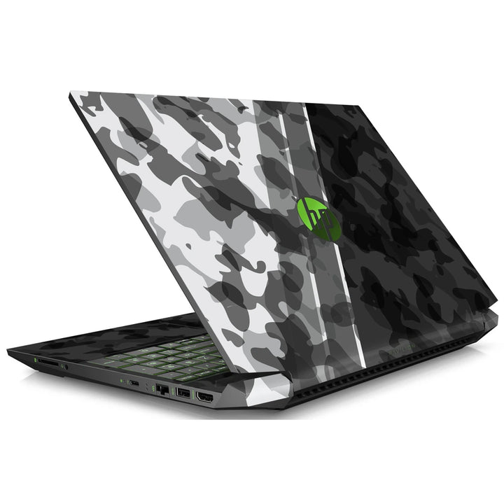 3M Material Textured Embossed Laptop Skin - Digital White Grey Geometric Camo