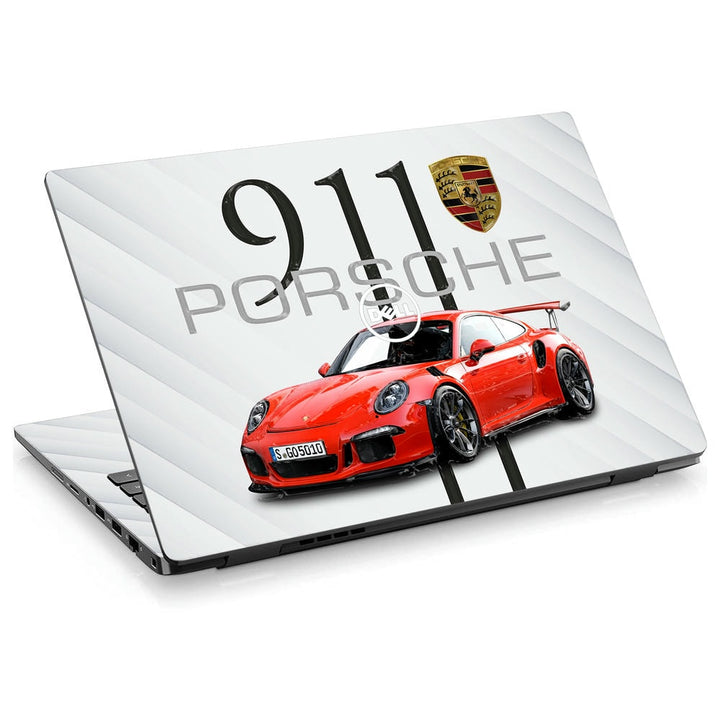 3D Embossed Laptop Skin - Porsche 911 Red Convertible