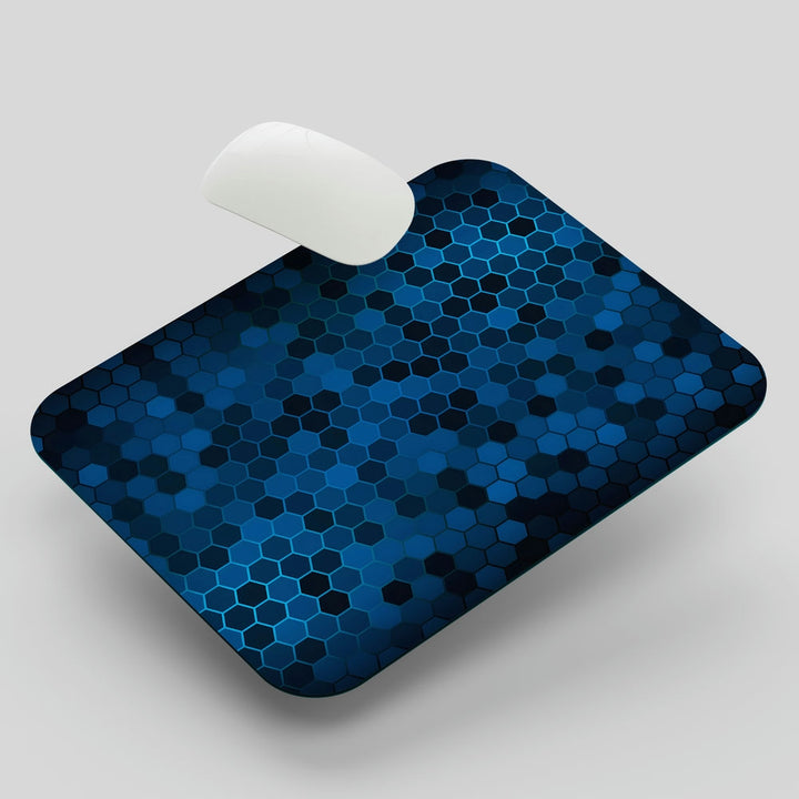 Mouse Pad - Black Blue Honeycomb