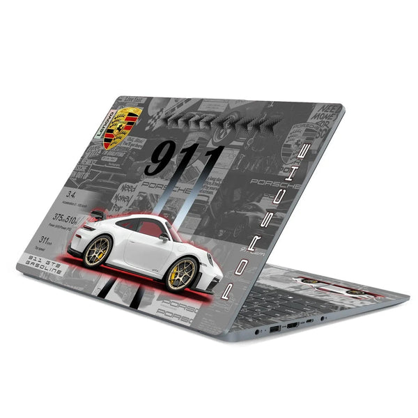 3D Embossed Laptop Skin - Porsche 911 Classic Grey
