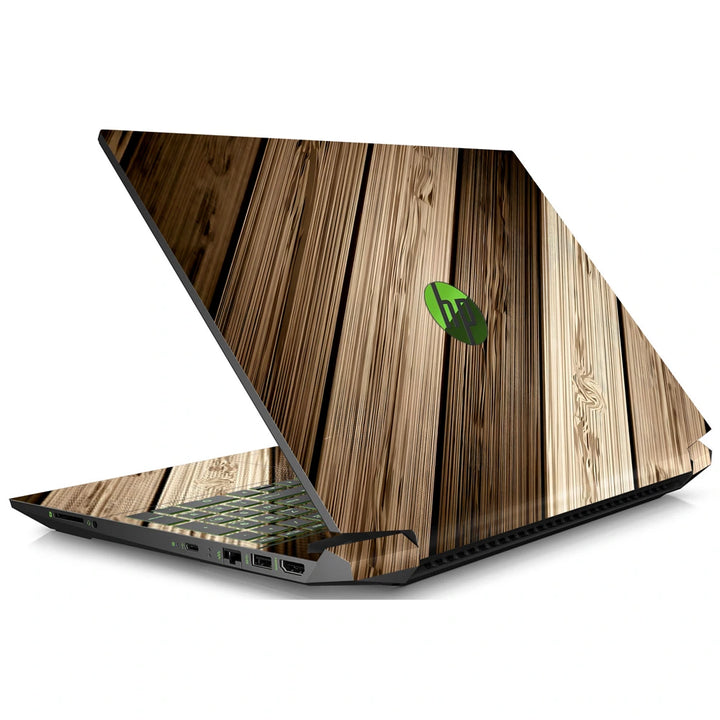 3M Material Textured Embossed Laptop Skin - Rustic Dark Brown Wood Plank Texture