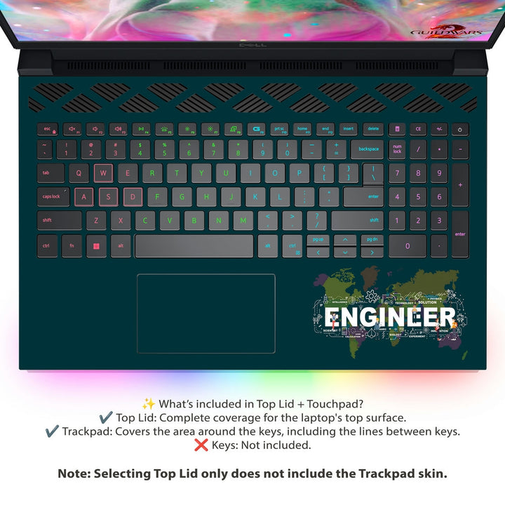 Dell Laptop Skin - Engineer World Map