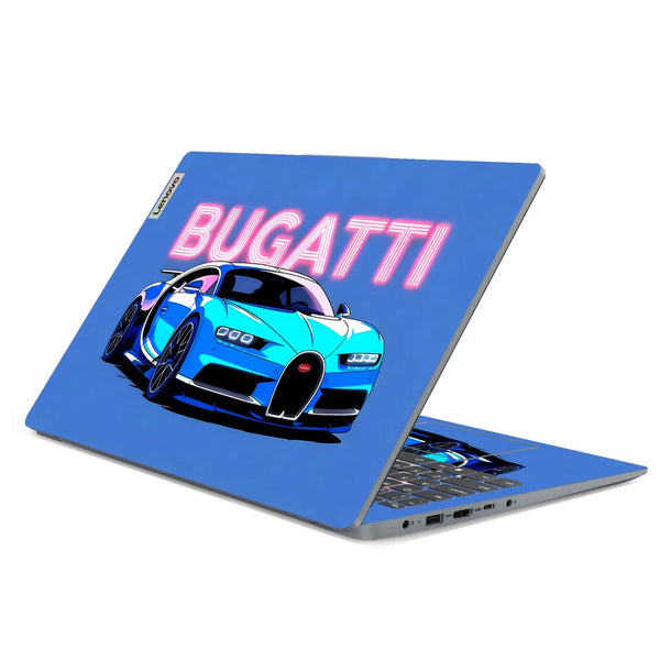 3M Material Textured Embossed Laptop Skin - Bugatti Chiron Hypercar Blue