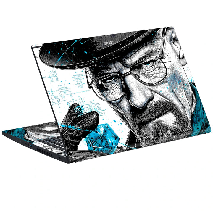 3M Material Textured Embossed Laptop Skin - Breaking Bad Heisenberg Blue Pop Art