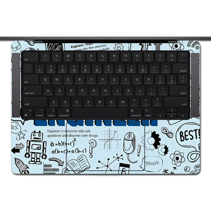MacBook Laptop Skin - I Am an Engineer Blueprint Doodle
