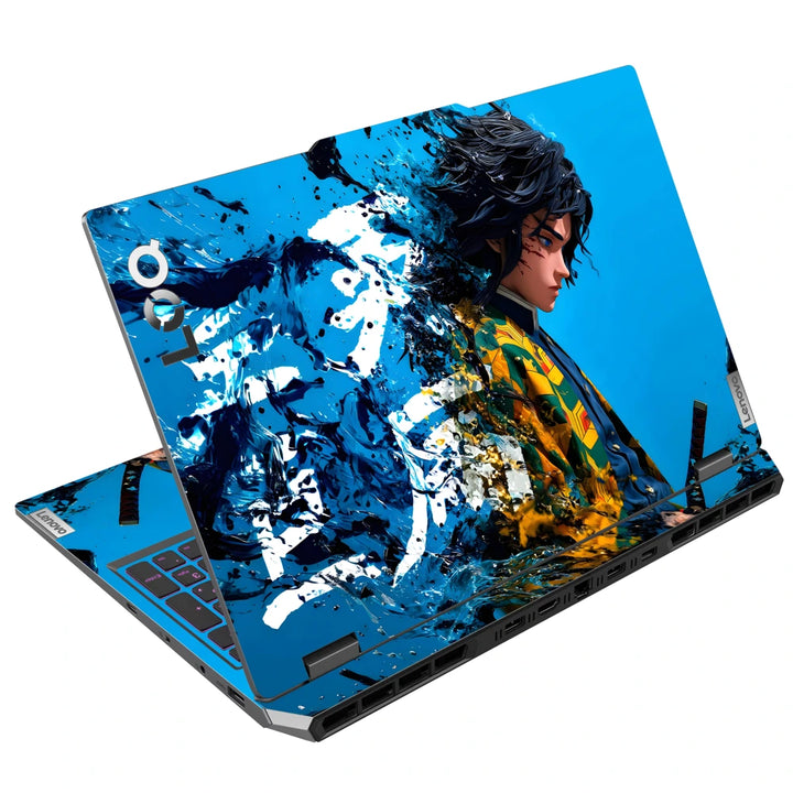 3M Material Textured Embossed Laptop Skin - Demon Slayer Ink Splash Dissolve