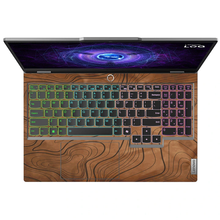 3M Material Textured Embossed Laptop Skin - Dark Natural Wood Grain Texture