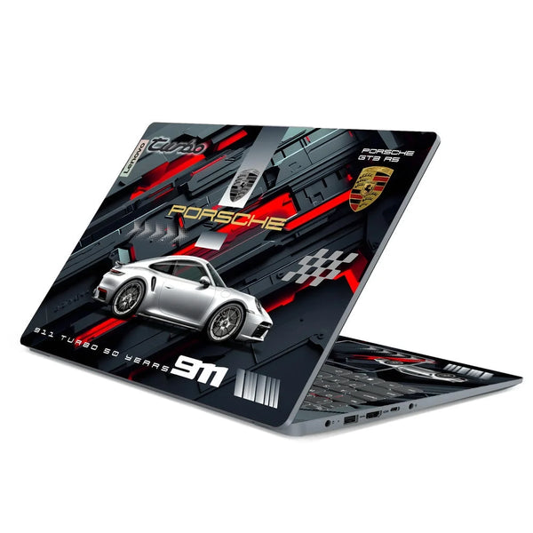 3D Embossed Laptop Skin - Porsche 911 GT3 Turbo 50 Years