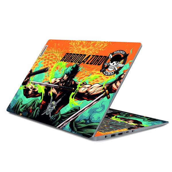 3M Material Textured Embossed Laptop Skin - One Piece Roronoa Zoro Three Swords