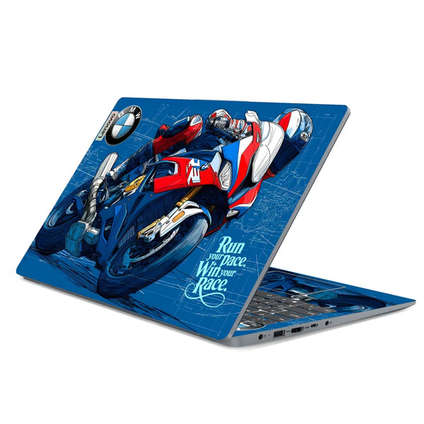 3M Material Textured Embossed Laptop Skin - BMW S1000RR M Color Racing Bike