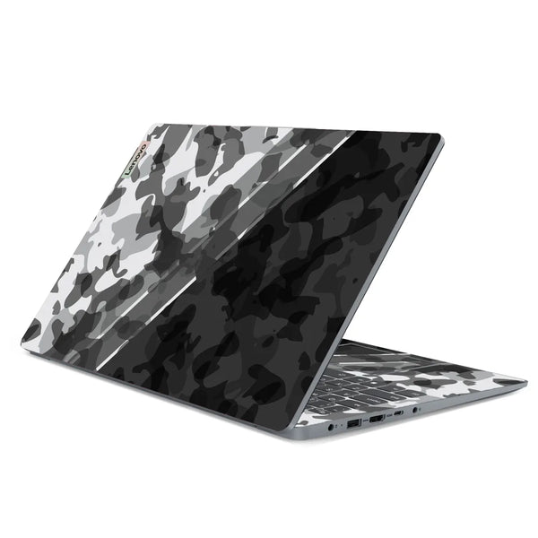 3M Material Textured Embossed Laptop Skin - Digital White Grey Geometric Camo