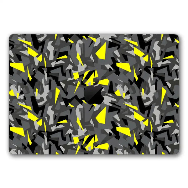 MacBook Laptop Skin - Yellow Shards on Dark Geometric Background