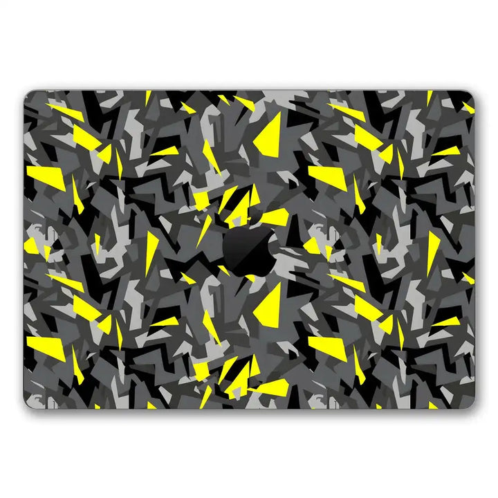 MacBook Laptop Skin - Yellow Shards on Dark Geometric Background