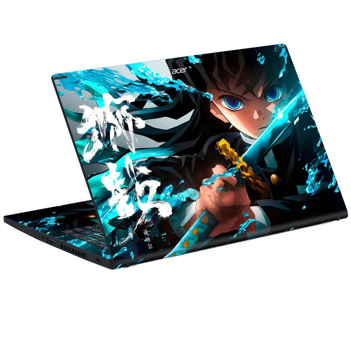 3M Material Textured Embossed Laptop Skin - Muichiro Mist Breathing Blade