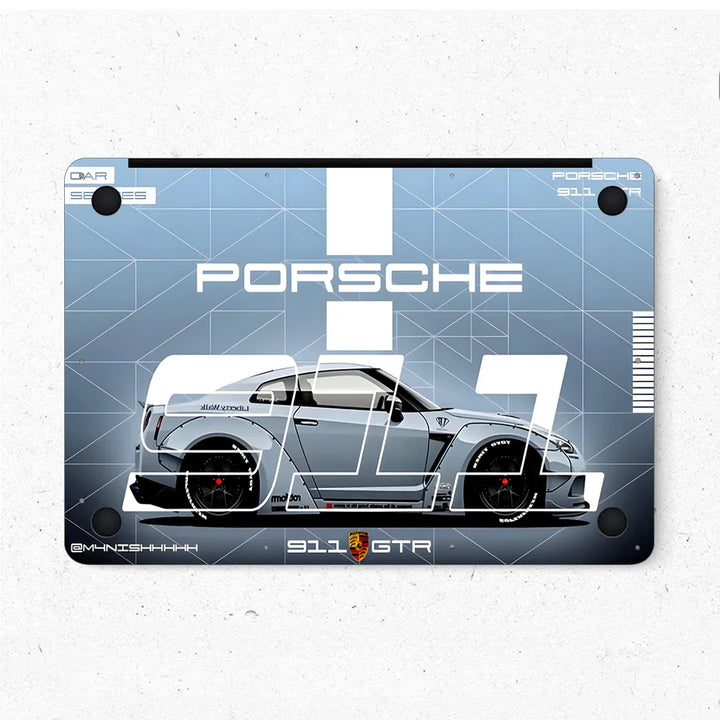MacBook Laptop Skin - Porsche 911 Technical Blueprint