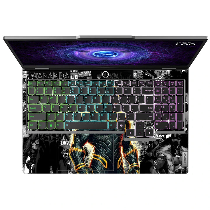 3M Material Textured Embossed Laptop Skin - Black Panther Wakanda Comic Grunge