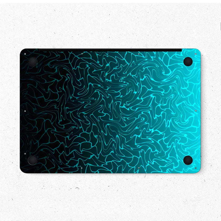 MacBook Laptop Skin - Abstract Teal Blue Geometric Dot Grid