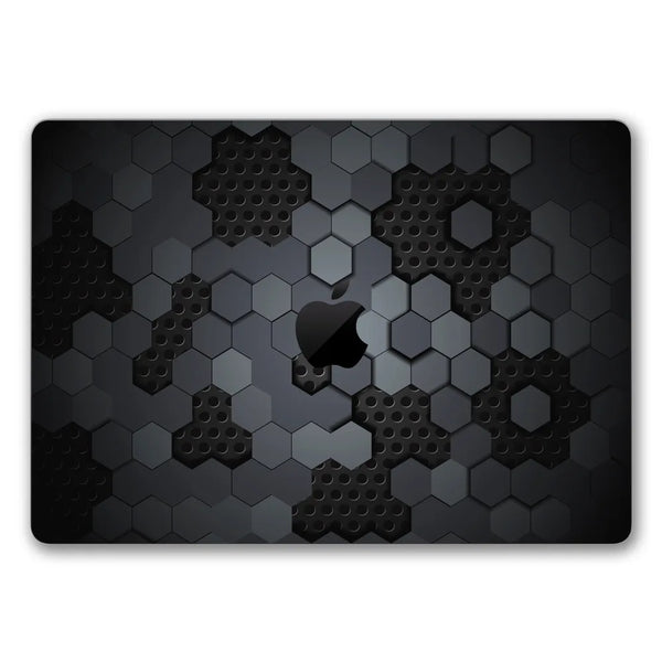 MacBook Laptop Skin - Dark Tech Perforated Hexagon