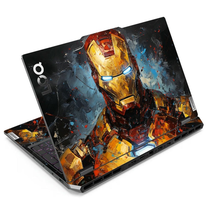 3D Embossed Laptop Skin - Iron Man Brush Stroke Art