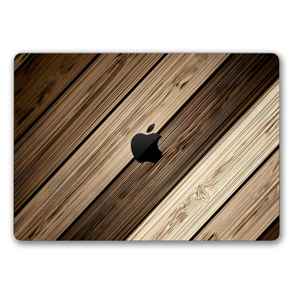 MacBook Laptop Skin - Rustic Dark Brown Wood Plank Texture