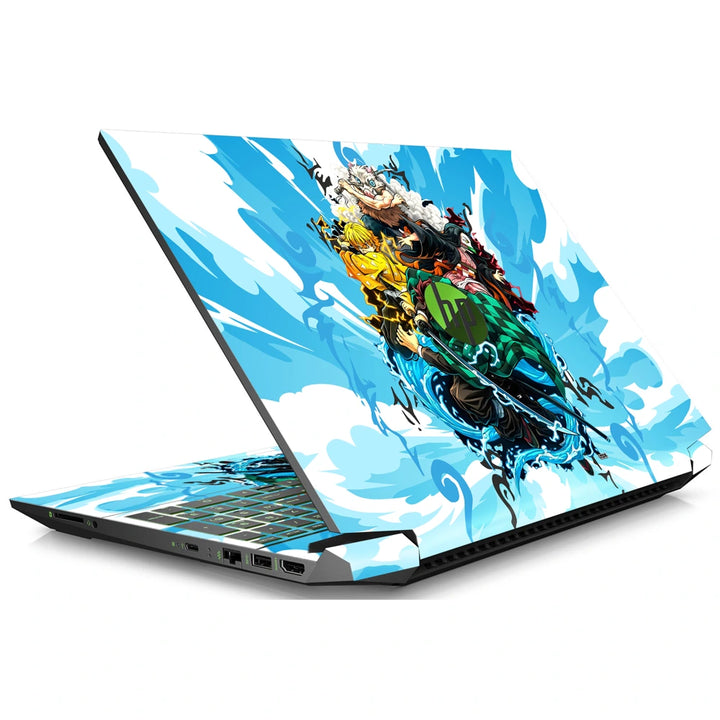 3M Material Textured Embossed Laptop Skin - Demon Slayer Main Quartet Water Splash