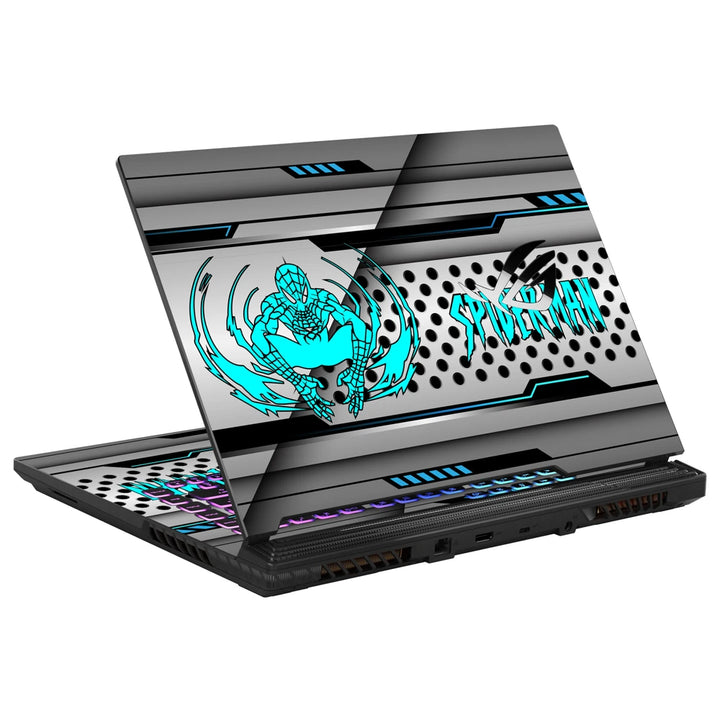 3M Material Textured Embossed Laptop Skin - Spider-Man Cyan Tech Panel