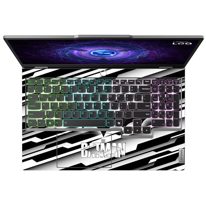 3M Material Textured Embossed Laptop Skin - Batman Logo Monochrome Abstract