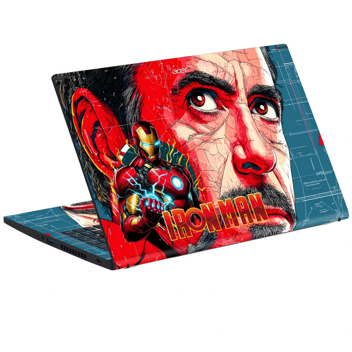 3M Material Textured Embossed Laptop Skin - Iron Man Classic Comic Pop Art