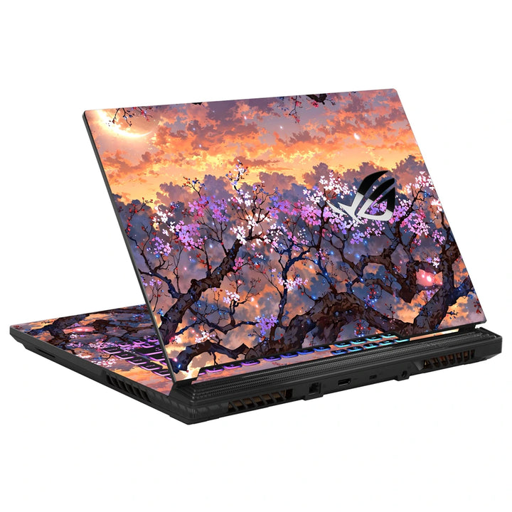 3M Material Textured Embossed Laptop Skin - Abstract Pink Cherry Blossom Forest