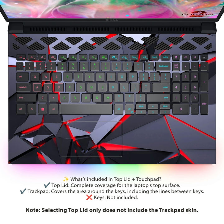 Dell Laptop Skin - Crimson Geometry