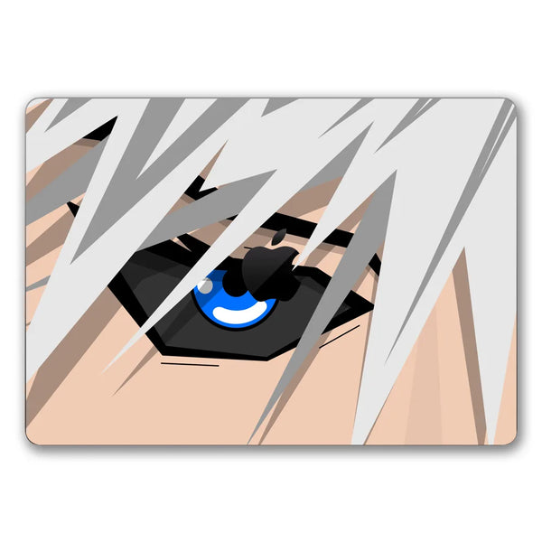 MacBook Laptop Skin - Minimalist White Hair Blue Eye