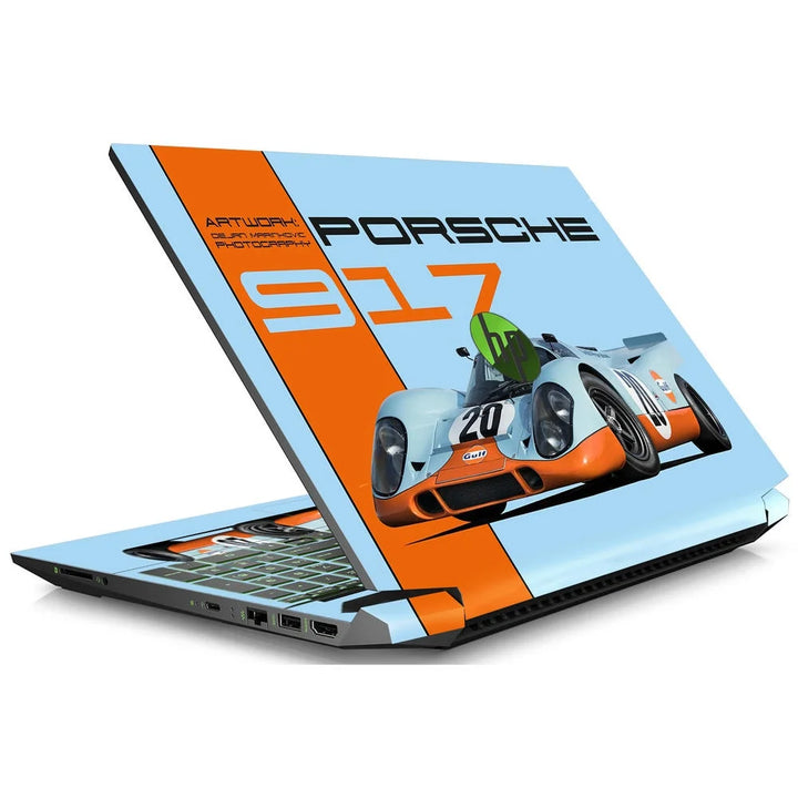 3D Embossed Laptop Skin - Porsche 917 Orange