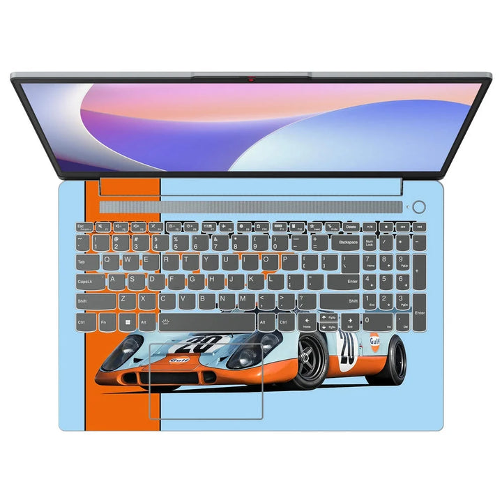 3D Embossed Laptop Skin - Porsche 917 Orange