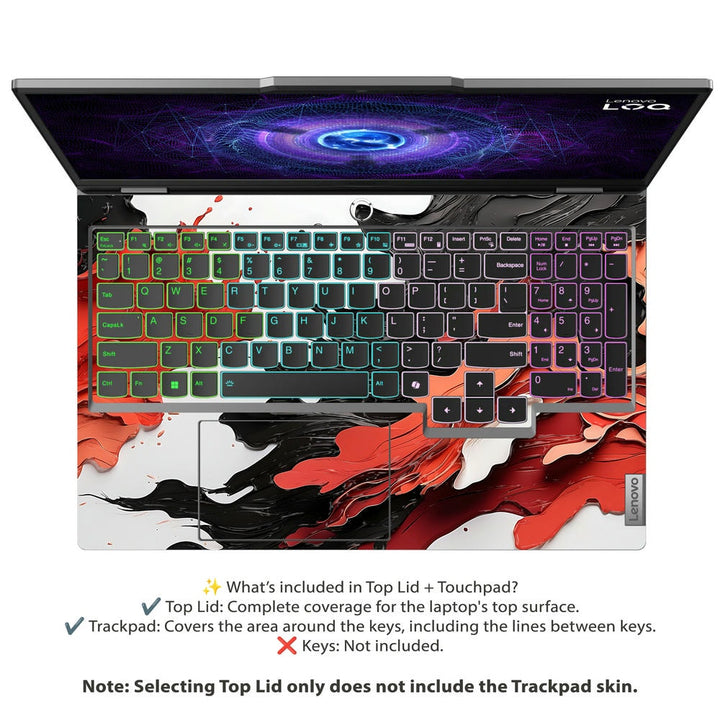 Red Black Ink Art 3D Embossed Laptop Skin | Buy Online Now – SkinsLegend