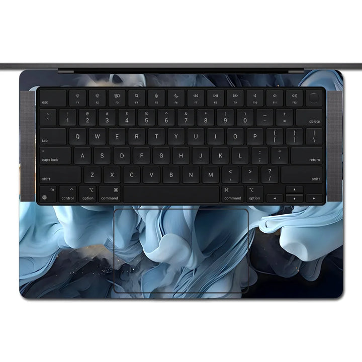MacBook Laptop Skin - Abstract Soft Blue Smoke Fluid Art