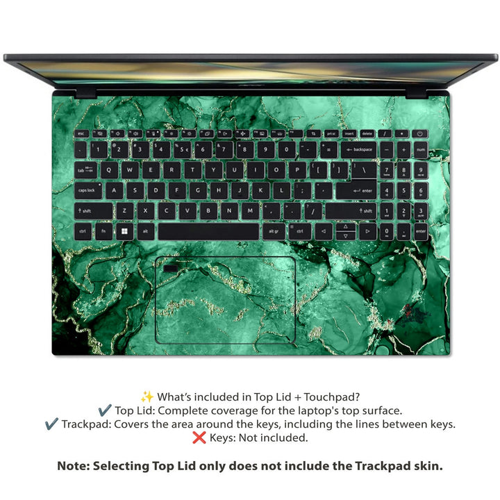 Acer Laptop Skin - Gemstone Malachite Art